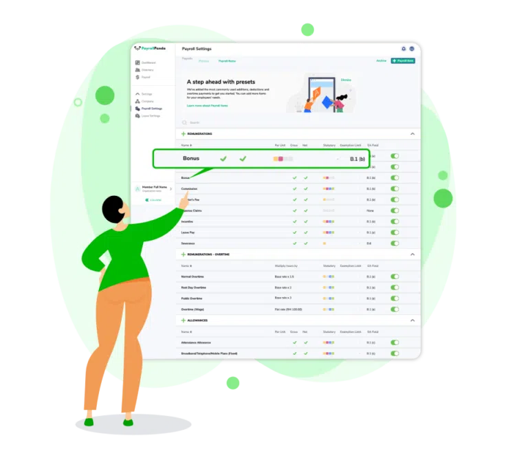 Adding bonus details for payroll