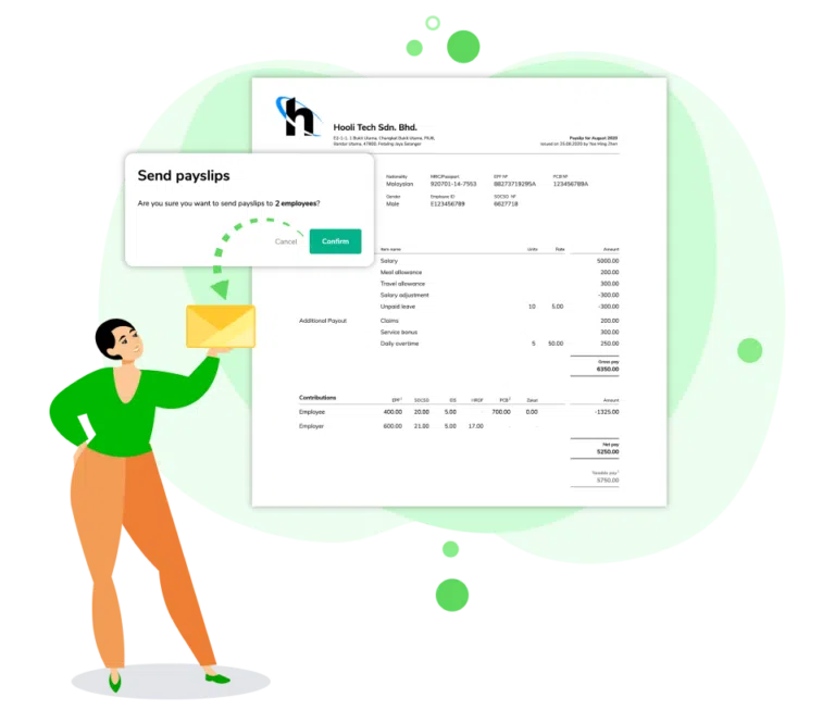 Generate and send payslips to employees
