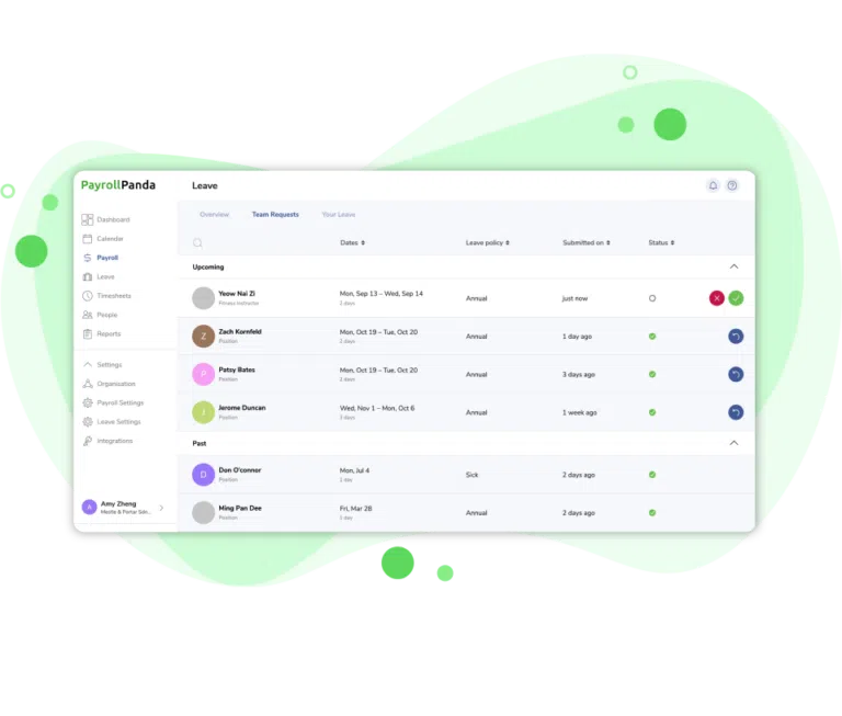 Leave management on web