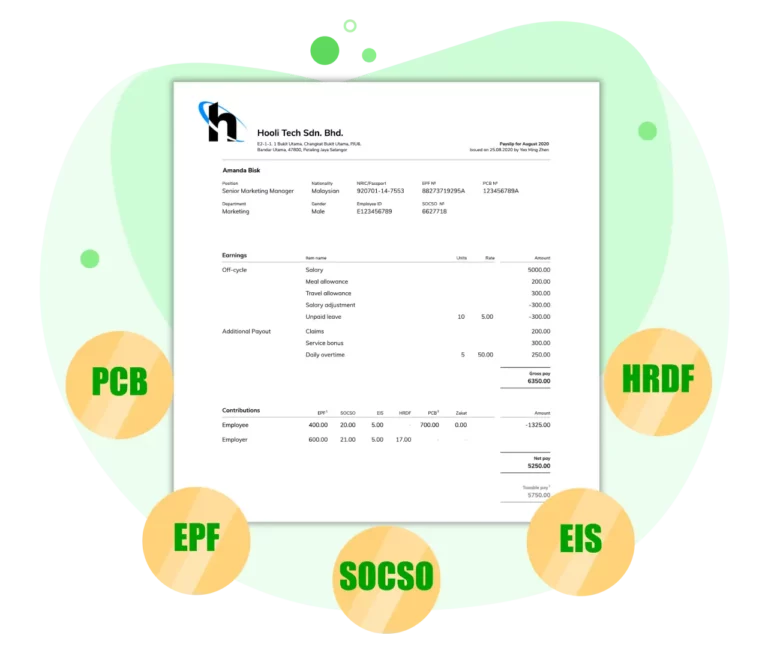 Payslips with accurate contribution amounts